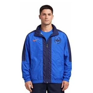 Seattle Reign Windbreaker Jacket L Nike Blue Full Zip NWSL Soccer Athletic Crown